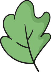 Big leaf hand draw filled outline icon