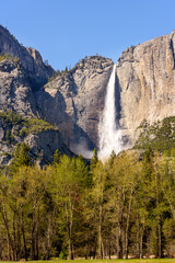 Fototapeta na wymiar Yosemite Falls in Springtime, Yosemite National Park, Holiday with nature, waterfall in park state