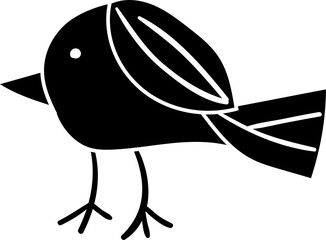Bird hand drawn solid style