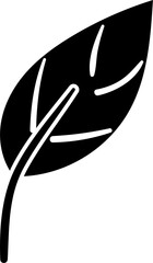 Leaves shape hand drawn solid style