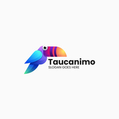 Vector Logo Illustration Toucan Gradient Colorful Style.