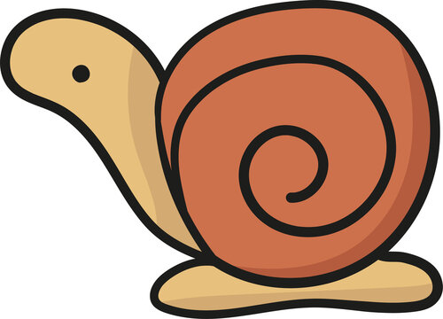 recommend clip art: Snail hand drawn filled outline style