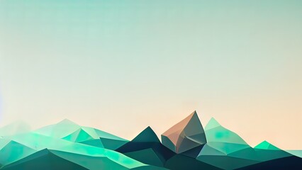 Low poly mountains. Minimal polygonal background with pastel colors. Clean modern 4k wallpaper for web design. Beautiful smooth colorful design.