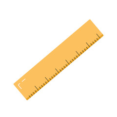 A yellow ruler on isolated white background.Vector illustration cartoon flat style.