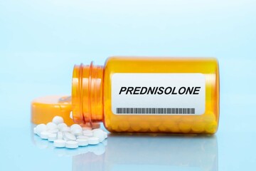 Prednisolone Drug In Prescription Medication  Pills Bottle