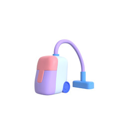 Obraz premium vacuum cleaner with hose and nozzle 3d icon isolated 3d render illustration