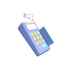 Card swipe machine icon isolated 3d render illustration