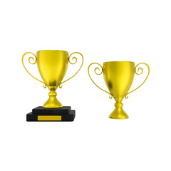 Trophy cup Icon Isolated 3d render Illustration