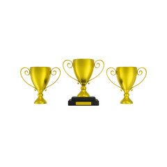 Trophy cup Icon Isolated 3d render Illustration