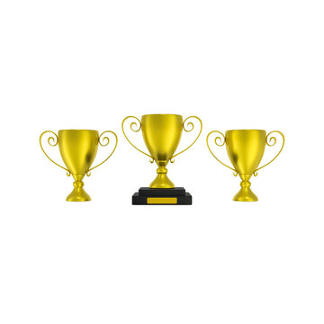 Trophy cup Icon Isolated 3d render Illustration