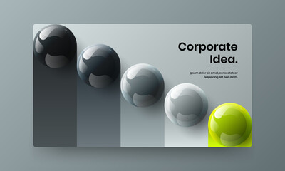 Amazing 3D balls brochure template. Isolated company identity vector design illustration.