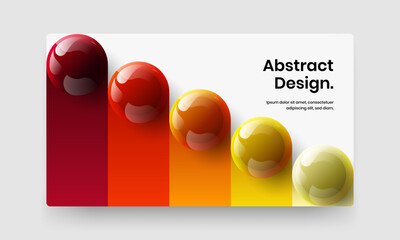 Isolated book cover vector design illustration. Unique 3D balls corporate brochure template.