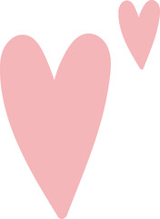 cute pastel pink hand drawn doodle heart icon.