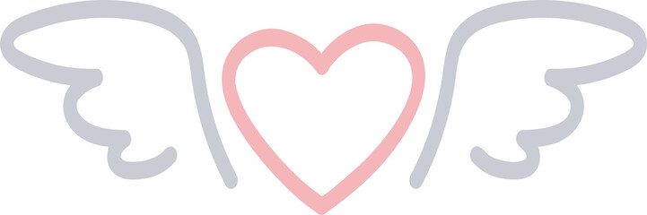 cute pastel pink hand drawn doodle heart icon.