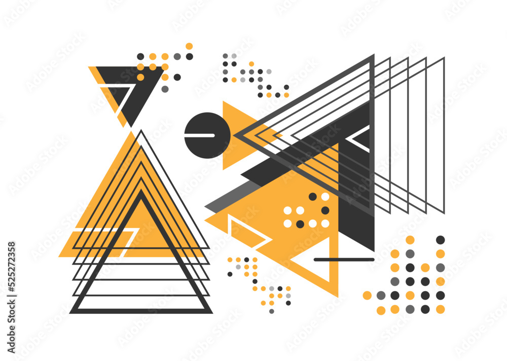 Fototapete triangle geometric abstract graphic background, dynamic geometric shapes compositions, flat and clea