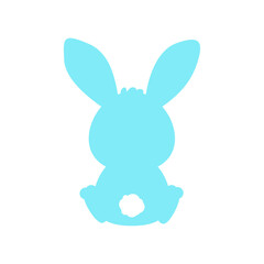 Easter bunny silhouette decoration with bow ornaments And colorful tie.