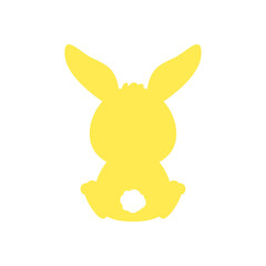 Easter bunny silhouette decoration with bow ornaments And colorful tie.