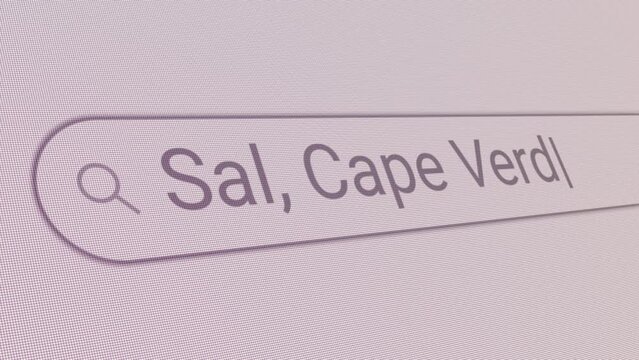 Search Bar Sal Cape Verde 
Close Up Single Line Typing Text Box Layout Web Database Browser Engine Concept