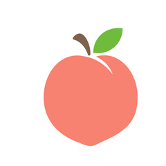 Peach vector. Flat peach design isolated on white background.