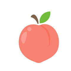 Fototapeta premium Peach vector. Flat peach design isolated on white background.