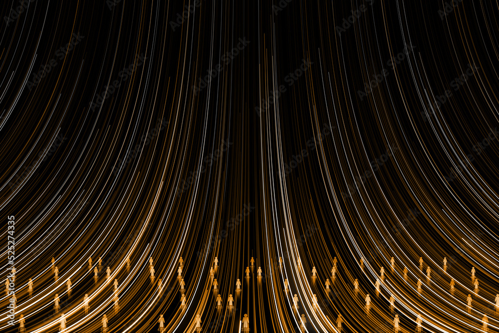 Poster abstract digital population hologram on dark background. cyber data and density concept. 3d renderin