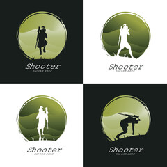 Logo set of shooter classic style
