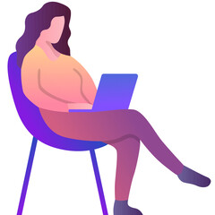 Woman education training course online icon vector