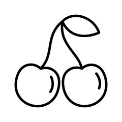 Cherry icon. Cherries fruit symbol. Pictogram isolated on a white background.