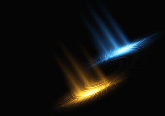 circle technology neon light futuristic on black background vector illustration