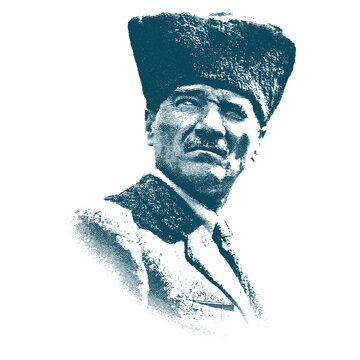 Isolate Portrait of Mustafa Kemal Atat&uuml;rk (1881-1938), founder and first president of the Turkish Republic.