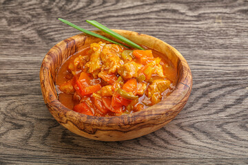 Meat goulash with vegetables
