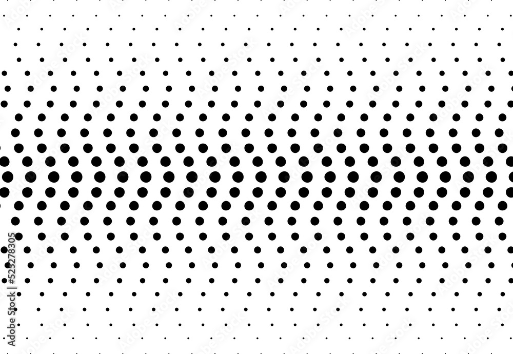 Leinwandbilder Halftone wave pattern. Horizontal background using halftone wavy dots texture. Vector illustration