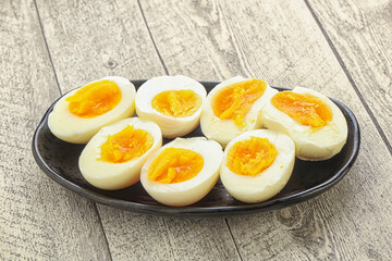 Boiled chicken egg for breakfast