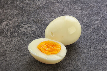 Boiled chicken egg for breakfast