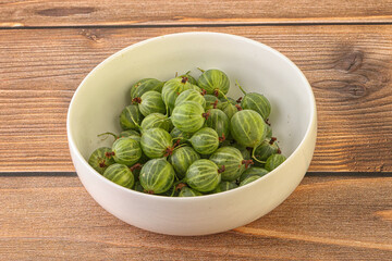 Natural ripe gooseberry heap in the bowl