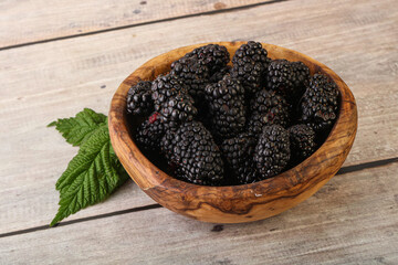 Natural organic blackberry in the bowl
