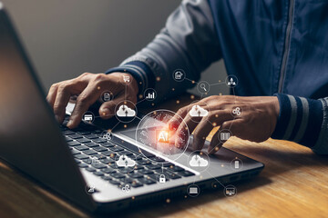 Digital transformation change management, internet of things. new technology big data and business process strategy, customer service management, cloud computing, and smart industry. Ai technology.