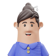 Girl With Hairpin Avatar 3D Icon