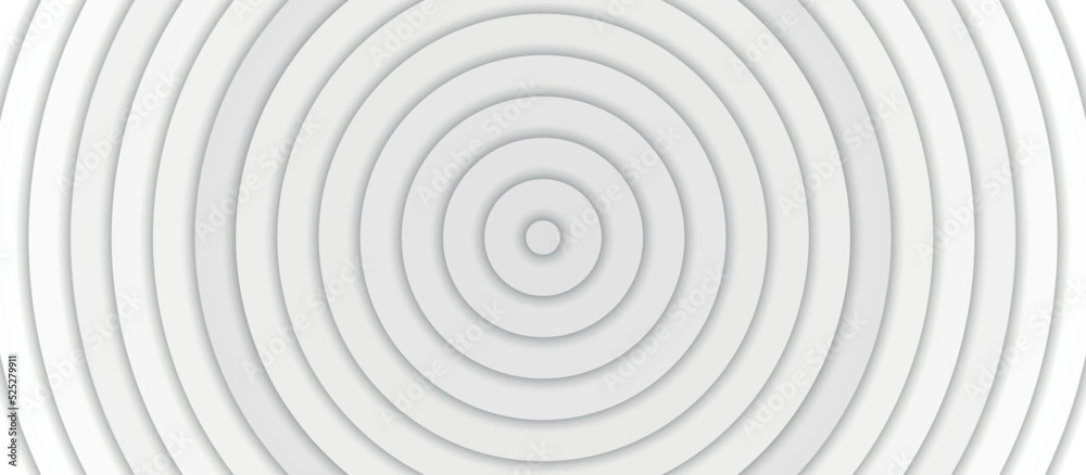 Leinwandbilder abstract white and grey paper geometric circles shape vector with drop shadows on white background.