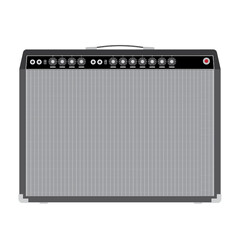 Modern electric guitar amplifier without background for musician