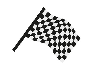 Black and white checkered flag isolated on white background