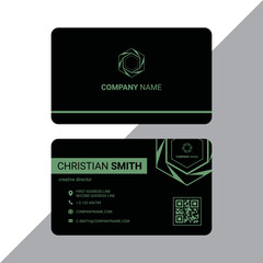 elegant business card design with a combination of black and green