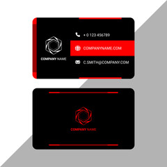 black red modern business card design