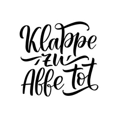 Hand drawn motivation lettering quote in German - Lets end this. Inspiration slogan for greeting card, print and poster design. 
