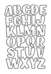 Lettering poster with hand drawn letters. Typography font. Funny alphabet for t shirt print and background design. Vector