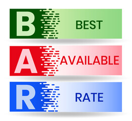 BAR - Best Available Rate, acronym business concept	