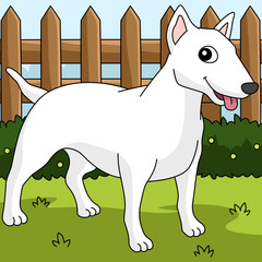  American Pit Bull Terrier Dog Colored Cartoon