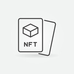 NFT Non-fungible Token Cards vector concept icon in thin line style