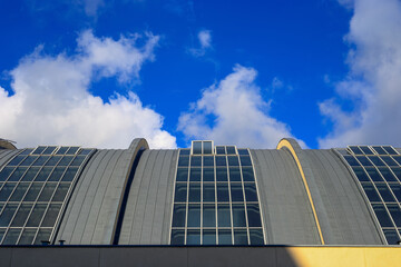 Glass roof of the market hall in the shape of a dome in a modernist style in Gdynia in Poland