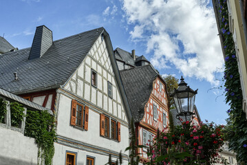 Fototapeta na wymiar Historische Fachwerkhäuser in der Altstadt von Diez an der Lahn
